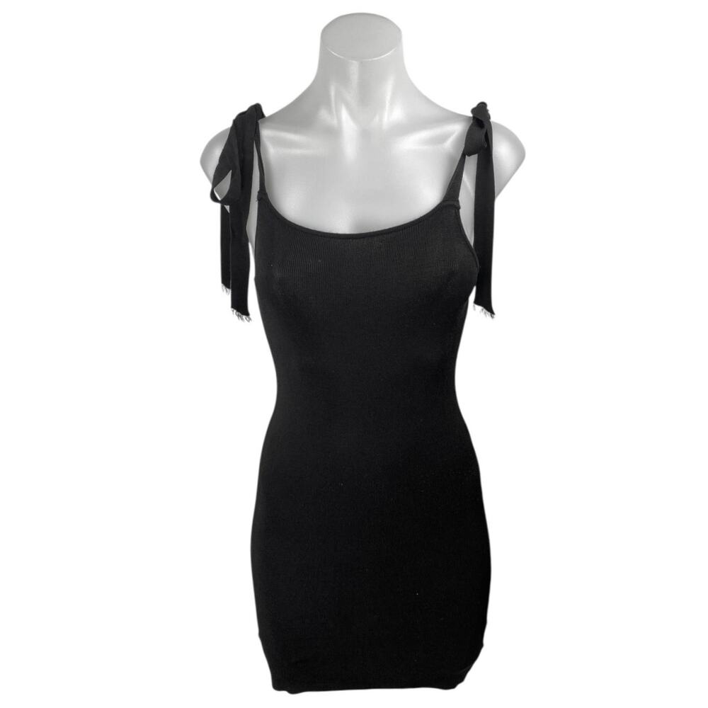 Urban Outfitters Black Sleeveless Tie Strap Cami Camisole Mini Bodycon Dress S